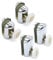Set of 4 Chrome Plated Shower Door Rollers 2 Upper and 2 Lower 25MM