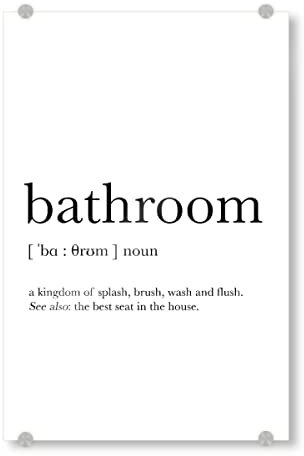 artboxONE Acrylglasbild 30x20 cm Typografie Bathroom Definition - Bild Badezimmer Brush Definition