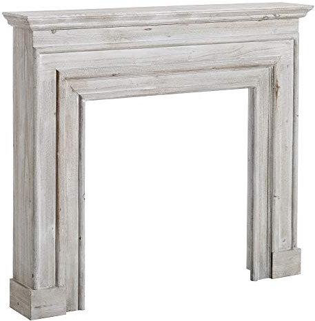 Mensola Camino in Legno Naturale Shabby Chic 102x20x117 cm - LOLAhome
