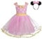 Lito Angels Vestito Costume Minnie per Bambina con Cerchietto, Taglia 3-4 Anni, Rosa Pastello Pois (Etichetta 120)