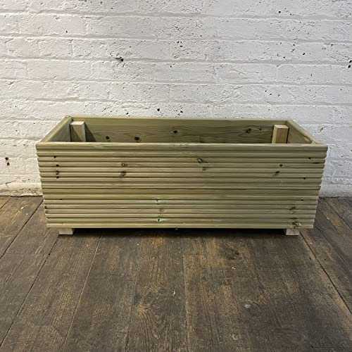 Cutncraft Designs Large Decking patio Planter - Wooden Decking Patio Planter Trough herb Box 88cm