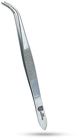 SMI 12,5 cm Pinzas Técnicas Curvas Puntas Serradas para Relojero Modelismo Electrónica Joyería Mecánico Precisión Acero Inoxidable