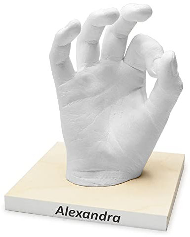 Lucky Hands® Sockel (Holz | mit Beschriftung, 12 x 12 cm)