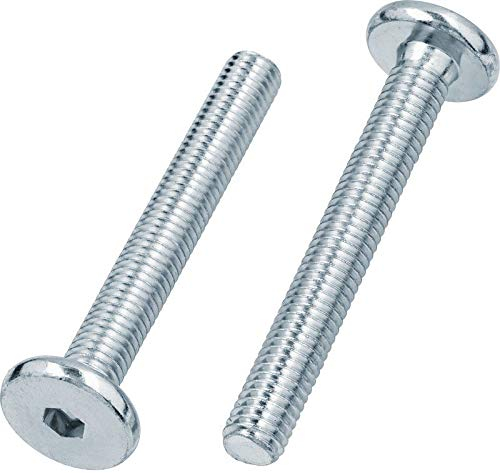 HEXATON Vis Mécaniques M6 x 15 mm – Lot de 100 – Tête Cylindrique à 6 Pans Creux – Acier Zingué Blanc – Filetage Métrique Complet