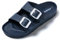 JOMIX Claquettes Femme, Tongs Femme été avec Deux Boucles Sandales Femme en EVA, Léger, Confortable et Antidérapant pour Douche Piscine Plage (A Marine, 40)