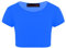 Kids Girls Neon Fluorescent Plain Short Sleeve Crop Tops T-Shirt Tee Top Dance Wear Gymnastic Fancy Dress Colour: Royal Blue - Size: 11-12 Years