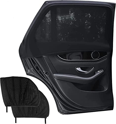 Auto Heckscheiben Sonnenschutz, 2 Stück Universal Sonnenschutz, Auto Seitenscheiben Sonnenschutz, Netzmaterial für Seitenscheiben zum Schutz von Mitfahrern, Kindern und Haustieren