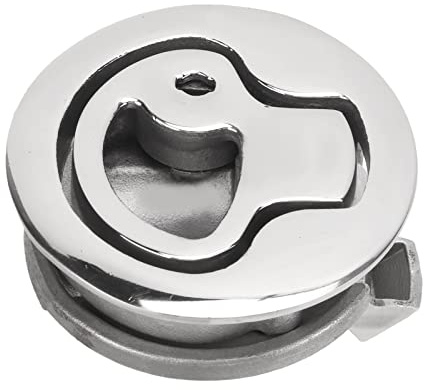 Huairdum Universal Latch Style Flush Latch Boat Door Lock 316 Stainless Steel Boat Door Hatch Lock Round Locking with 2 Keys for RV Home Marine Use