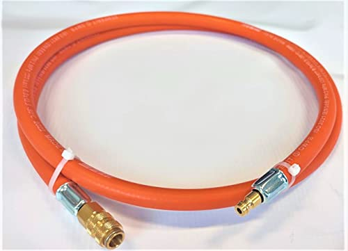 ZaTeChS Propan Butan Gasschlauch 500cm (5m) | 20 bar | Ø6.3mm | DN5 Stecktülle/Kupplungsstift LKS Anschluß mit Schnellkupplung | bis -30°C | Propangasschlauch | Gas Hose für Camping, Gasgrillgeräte