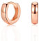 Small Rose Gold Hoop Earrings, 925 Sterling Silver Post Lightweight Sleeper Hoops Earring for Women Girls Gifts Diameter 12mm Thickness 3mm