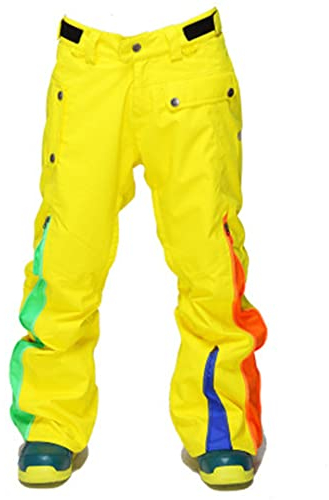 Winter Herren Skihose Dicke Warme Snowboardhose Skihose mit Gürtel Outdoor Sporthose Herren Skihose Gelb L