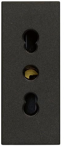 Vimar 30203.G LINEA Bpresa 2P+T 16 A 250 V~ standard italiano tipo P17/11, sistema SICURY, 2.23x5.28x3.38 cm, nero