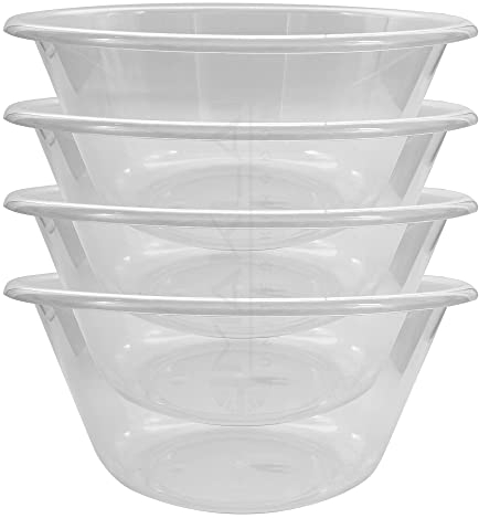 MKR Plastic Mixing Bowls, BPA Free. Microwave, Dishwasher and Freezer Safe. for Food Prep and Serving (4 x 30cm (7L))