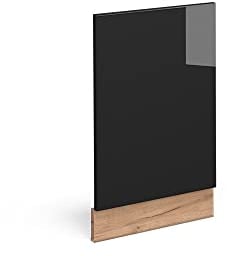 Vicco Frontblende Fame-Line, Schwarz-Eiche Hochglanz/Goldkraft Eiche, 45 cm ohne Arbeitsplatte