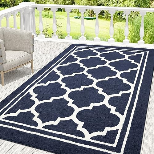 Homaxy Soft Absorbent Door Mat, Dirt Trapper Doormats, 120X180cm, Navy Blue | Machine Washable, Non-Slip, Low Profile, for Inside, Front Back Door, Pets and Dogs, Floor Mat, Entrance Rug