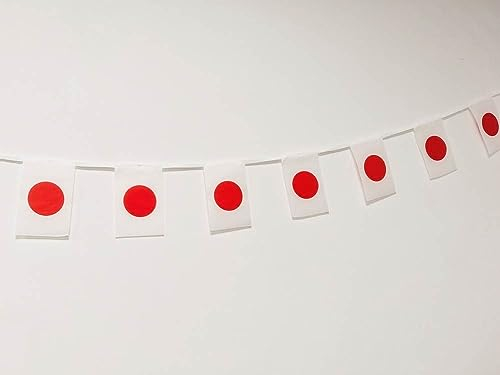 Bandera de Japón 40 unidades bandera de Japón, guirnalda Japón 11.4M, banderines Japón, bandera Nacional Japón 14 x 21 cm para Decoraciones de Bares de Jardín (Japón) (Japón)