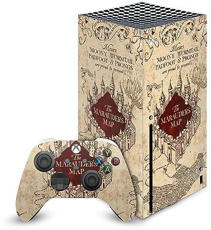 Head Case Designs Offizielle Harry Potter Die Karte des Marauders Grafiken Vinyl Haut Gaming Aufkleber Abziehbild Abdeckung kompatibel mit Xbox Series X Console and Controller Bundle