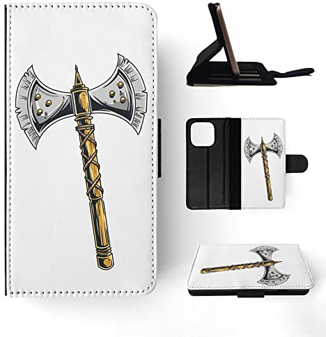 Waffen Zeichnung Axt 1 Flip Wallet Handyhülle für Apple iPhone 14 Pro