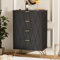 GOOBUY Kommode mit Schubladen, Kommodeschrank, Aufbewahrungsschrank mit 4 Schubladen, Beistellschrank, Sideboard, Schubladenschrank für Wohnzimmer, Schlafzimmer, Flur 60 x 34 x 91 cm(schwarz)