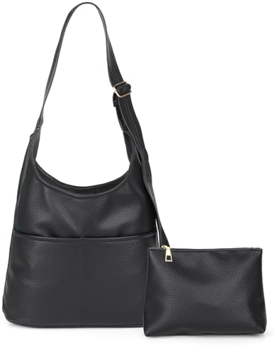 Aeeque Umhängetasche Damen,Handy Umhängetasche Schwarz, Mittelgroß Handytasche Umhängen mit Geldbörse aus weichem PU Leder, Damenhandtasche Messenger Bag für Reisen, Freizeit, Arbeit