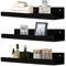 HASA zone 3Stk Wandregal Schwarz, 30CM Regal Wand für Wandmontage, Wandregal Ohne Bohren Oder Bohrbar, Schweberegal für Badezimmer, Küche, Büro, Wohnzimmer
