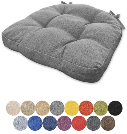 Lsjoaw Sitzkissen 40X40X38X6cm Gemütliche Stuhlkissen mit Bindebänder Sitzpolster Stuhlkissen Stuhlauflage Sitzpolster Outdoor Sitzkissen Stuhl Outdoor & Indoor Kissen Weiche 1 Stück Grau
