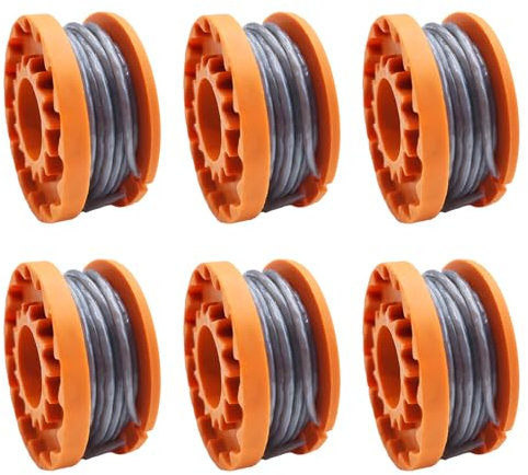Bobina de desbrozadora compatible con Mac Allister MGTP18Li Trimmer Line, 1,65 mm 3 m WX150 Bobina de repuesto para desbrozadora Macallister (6 carretes)