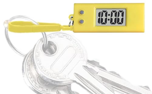 Montre porte-clés portable – Porte-clés horloge numérique, petite horloge électronique à grand affichage numérique | Pendentif d'horloge, horloge porte-clés précise, porte-clés d'horloge silencieux po