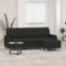 Hommdiy Sofa 3 Sitzer, Couch mit Fußhocker, Liegesofa für Wohnzimmer, Polstersofa Sessel Relaxsofa Loungesofa Relaxcouch TV Sofa, Stoff Sofa,Schwarz