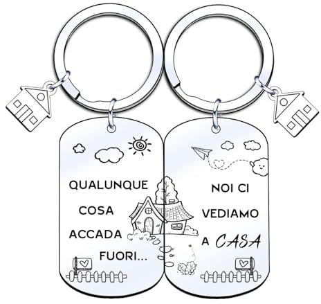 YJYJZX Regalo Casa Nuova Portachiavi,Casa Nuova Idee Portachiavi,Portachiavi San Valentino,Casa Nuova Puzzle Diviso per Lui e Lei Fidanzati Incisione al tuo Fianco Regalo Coppia (5)
