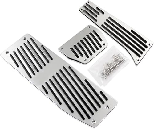 QDFGNKBAI Pédales de Voiture pour BMW 1 3 Série X1 E39 E46 E87 E90 E91 E92, Acier Inoxydable Auto Accélérateur Frein Repose-Pieds Antidérapant Accessoires,A/Drill 3pcs AT