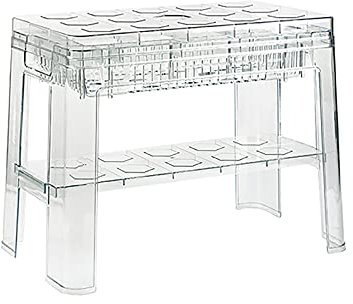 YQCXG Sgabello da Doccia in Acrilico, Panca da Doccia Trasparente con Contenitore, Sgabello da Bagno in plastica Antiscivolo Impermeabile, poggiapiedi Spesso per Bagno, Soggiorno, Camera