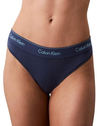 Calvin Klein Women’s Stretch Thong, Blue (Dark Denim), S