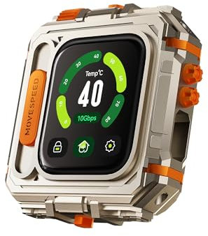 MOVE SPEED GD10 PSSD 1TB HDD portatile SSD con touch screen, funzione di blocco avanzata, velocità di trasferimento 1050MB/s, compatibile con USB 3.2 Gen2x1, funziona con Apple Find My