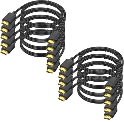 3FT HDMI Cable 10-Pack, 4K HDMI Cable Multipack Braided- High Speed Shielded HDMI 2.0 Cable Male to Male Flexible with Ethernet, 4K HDR 3D ARC & CL3 Rated for Splitter,Switch,KVM,Docking Station,PC,TV