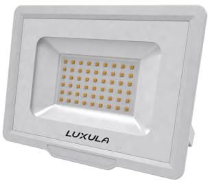 LUXULA LED Strahler Außen, 50W, 3000K Warmweiß, 5000lm, IP65 wasserdicht, Außenstrahler Fluter, Aussenleuchte Scheinwerfer, LED Außenbeleuchtung für Garten, Einfahrt, Garage, Terrasse, Weiß