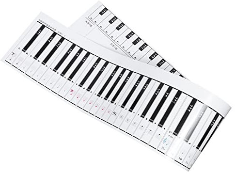 VANZACK Piano Keyboard Practice Keys Finger Simulation Paper for Beginners Learning at Home Classroom Guide