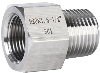 Adattatori esagonali in acciaio inossidabile 304 Connettore femmina-maschio Raccordo for tubo Filettatura 1/81/43/81/23/4 Pressione 6000 psi(BSPP1I2 - M20x1.5)
