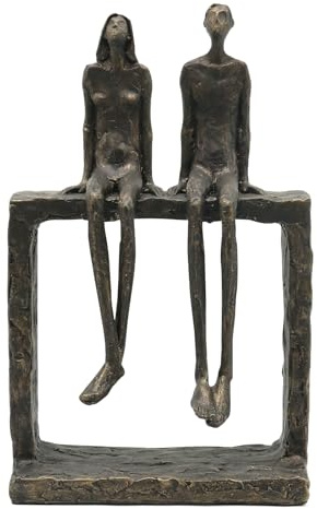 JoResona Abstrakte Paar-Skulptur Kunstharz Bronzeoptik, Deko Figur für Wohnzimmer Büro, Geschenk zu Hochzeit & Jahrestag