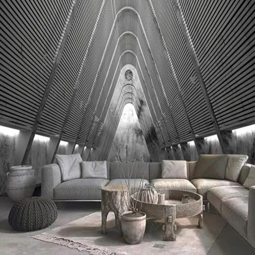 Dreidimensional Geometrisch Betonplatte Ungewöhnliche Formen Architektur Räumliche Erweiterung 3D Tapete Premium Strukturierte Seide Speisesaal Arbeitszimmer Wohnzimmer Schlafzimmer Wand-430cm×300cm