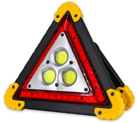 Yulokdwi Warndreieck LED Solar Für Auto Kfz,Solar-Dreiecke Auf Der Straße Mit Solarenergie,2-in-1 Pannendreieck Mit 4 Modi Arbeitslampe, Multifunktionaler Notfallschutz Für Straßensignalisierung