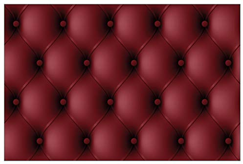 Wallario Küchenrückwand selbstklebend 90 x 60 cm, Motiv: Rote Ledertür | Spritzschutz abwischbar & pflegeleicht
