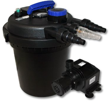 Wiltec Kit complet: CPF-180 Filtre de bassin à pression jusqu’à 6000 L avec 11 Watt UV-C lampe uv, HJ-5000 ECO pompe de filtration 4000l/h 65W