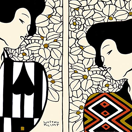 1art1 Gustav Klimt Poster Zwei Silhouetten, 1912 Kunstdruck Bild 70x70 cm
