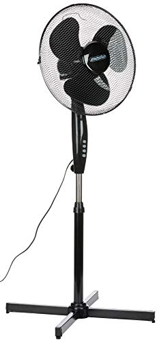Mesko MS7311 Ventilador de pie oscilante, Reclinable 40 cm, Altura Ajustable, 3 velocidades, Negro, 90W
