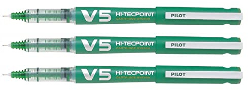 Pilot V5 Refillable Liquid Ink (Pack of 3 – BeGreen Fine Point Green