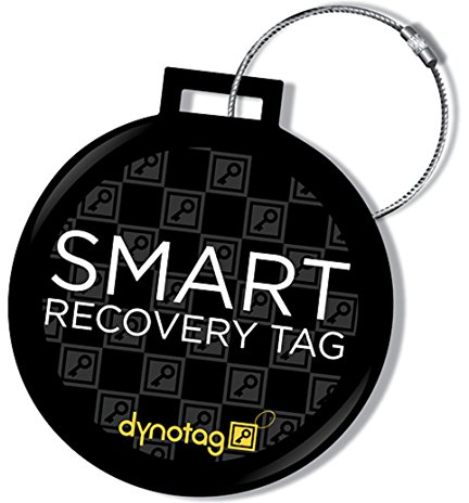 Dynotag® Internet-/GPS-aktivierter Gepäckanhänger, QR-Code, Stahl, mit Stahlgeflechtschlaufe