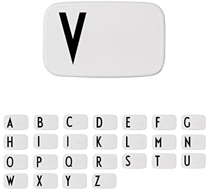 Design Letters Personal Lunch Box White (P) | Personalised Food Storage Container for Men, Women, Girls and Boys | White Lunch/Food Box for Travel | Use as Sandwich Box | Dishwasher & Microwave Safe