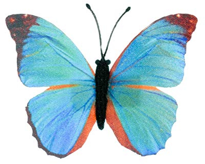 Miniblings Papillon Papillon Ressort Bleu Broche Textile Insectes Volants - Bijoux Fashion Main I Pin Button Pins
