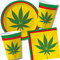 DH-Konzept/CARPETA 37-TLG. Party-Set * Reggae & Cannabis * mit Pappteller + Servietten + Pappbecher + Luftballons für Party und Geburtstag | Teller Becher Geschirr Deko Mottoparty